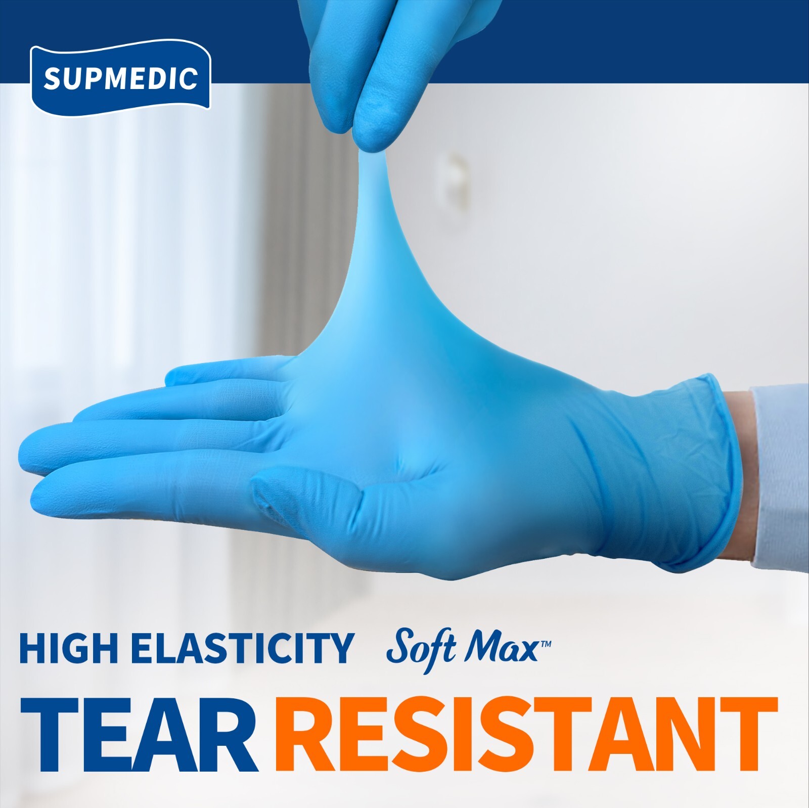 Blue Disposable Nitrile Gloves 3.5 Mil, Powder Free Food-Grade Exam Gloves