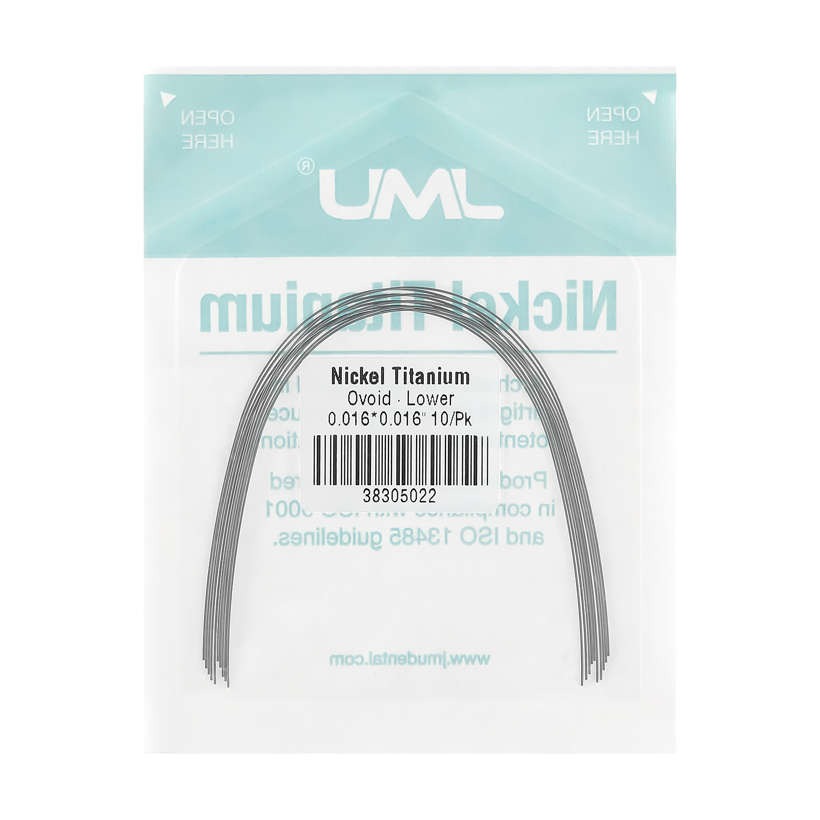JMU Dental Ortho Niti Arch Wire, 10pcs Super Elastic Ovoid Round/Rectangular