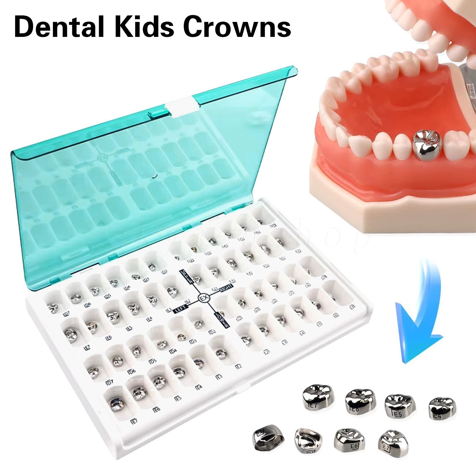 Dental Stainless Steel Primary Pediatric Pedo Molar Crowns Baby Kids Teeth Crown
