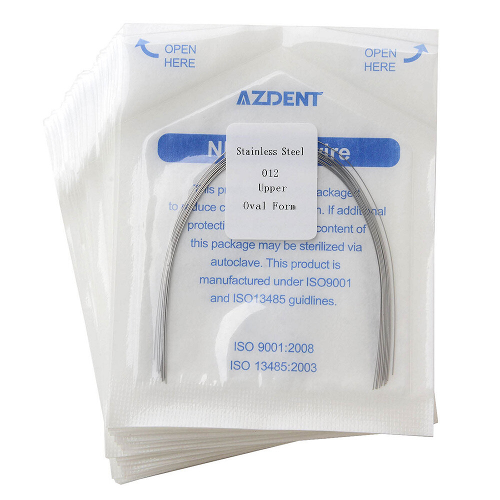 10pcs/Pack Dental Orthodontic Stainless Steel Oval Form Round Arch Wires AZDENT