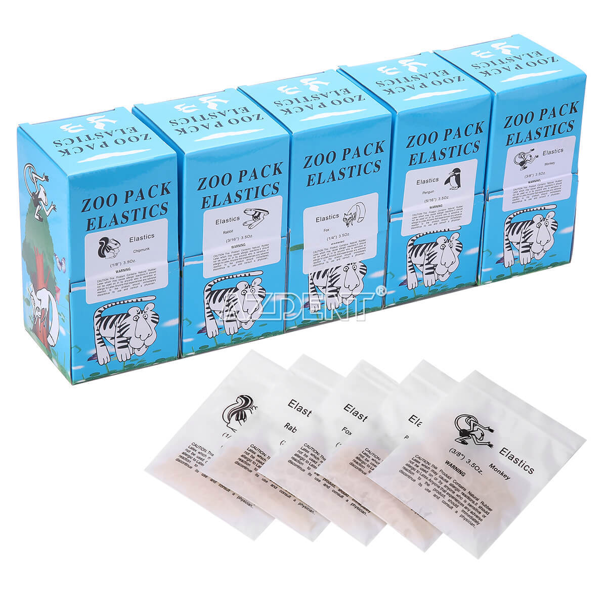 5000Pcs Dental Ortho Elastic Rubber Bands 1/4 3/16 1/8 5/16 3.5OZ 5.0OZ 6.5OZ