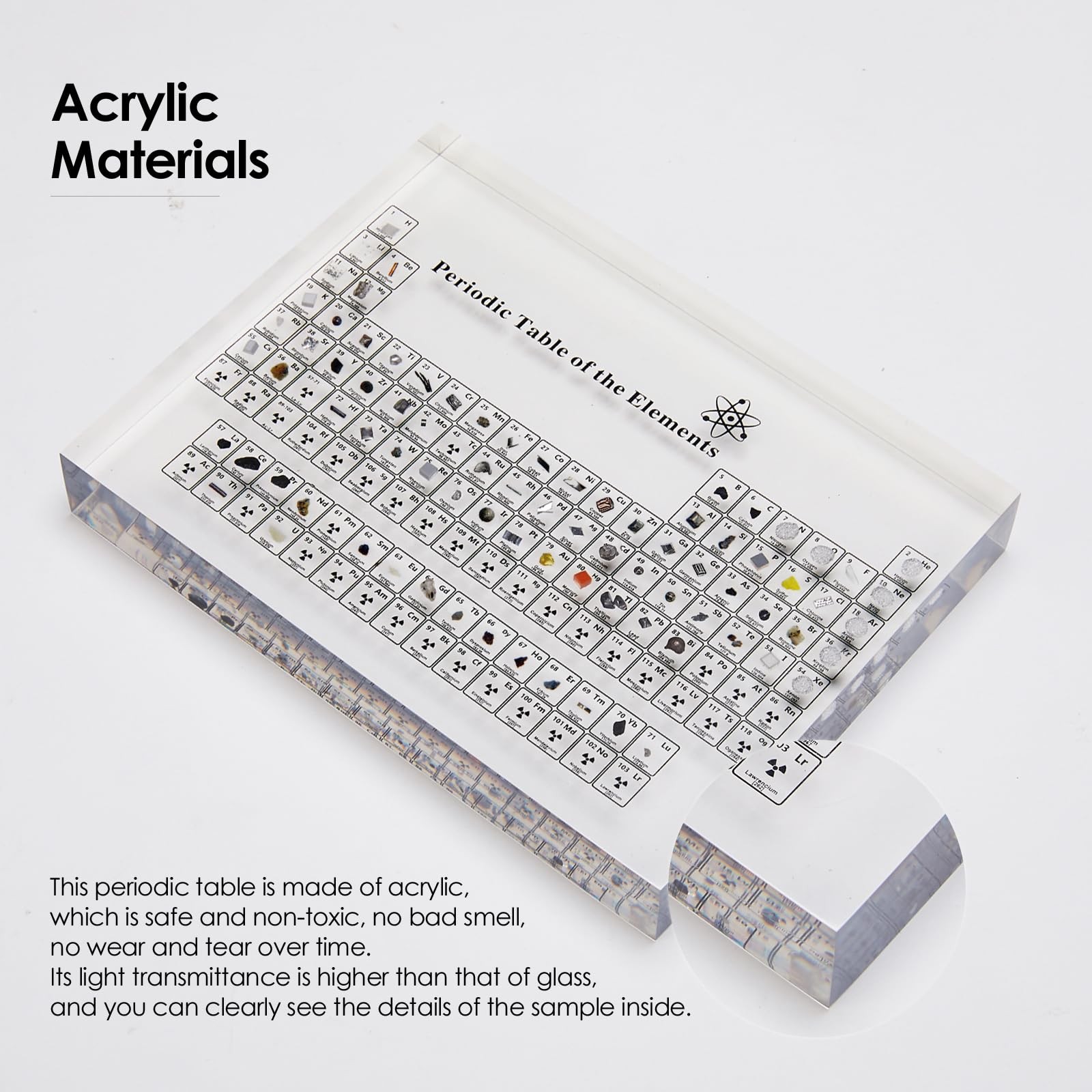 Periodic Table Acrylic Display 83 Real Elements Samples Chemistry Teaching
