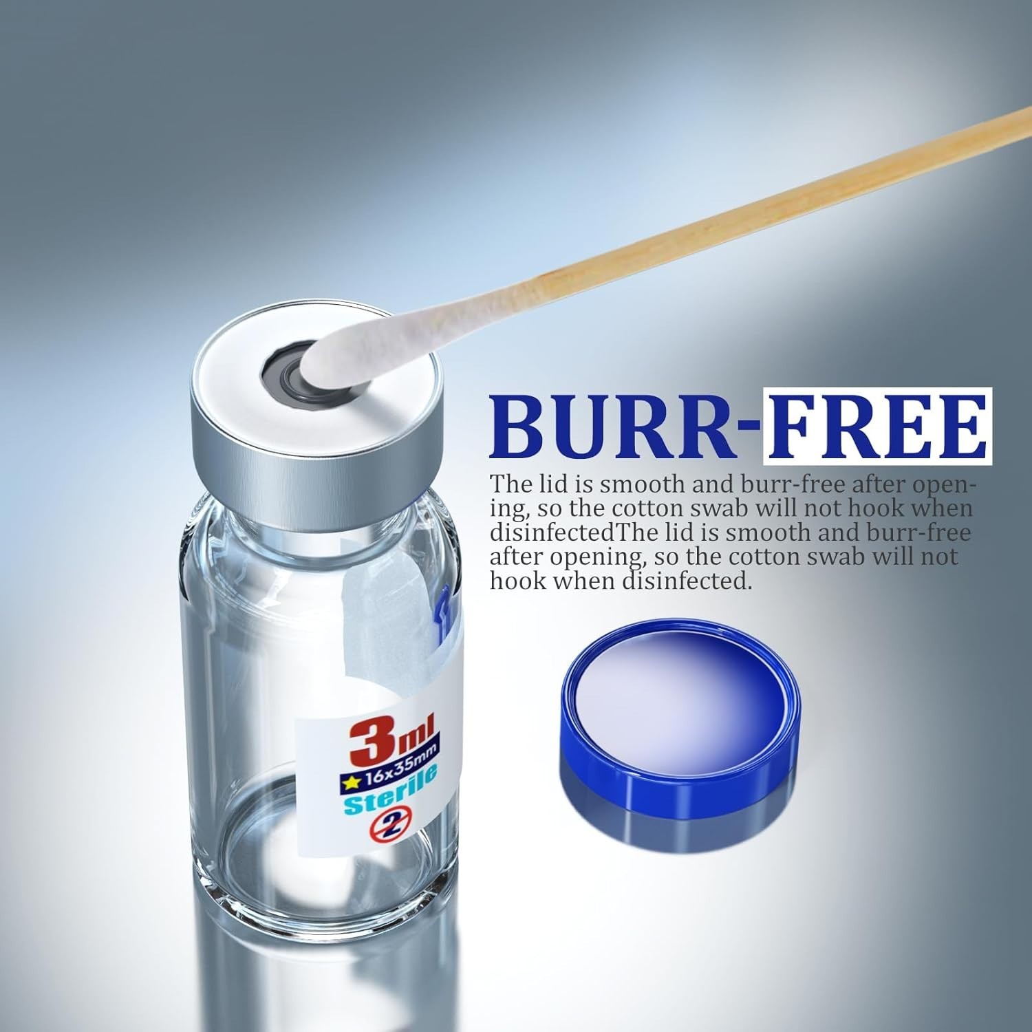 Sterile 3ml Glass Vials with Aluminum Cap Self Healing Injection Port 10pcs