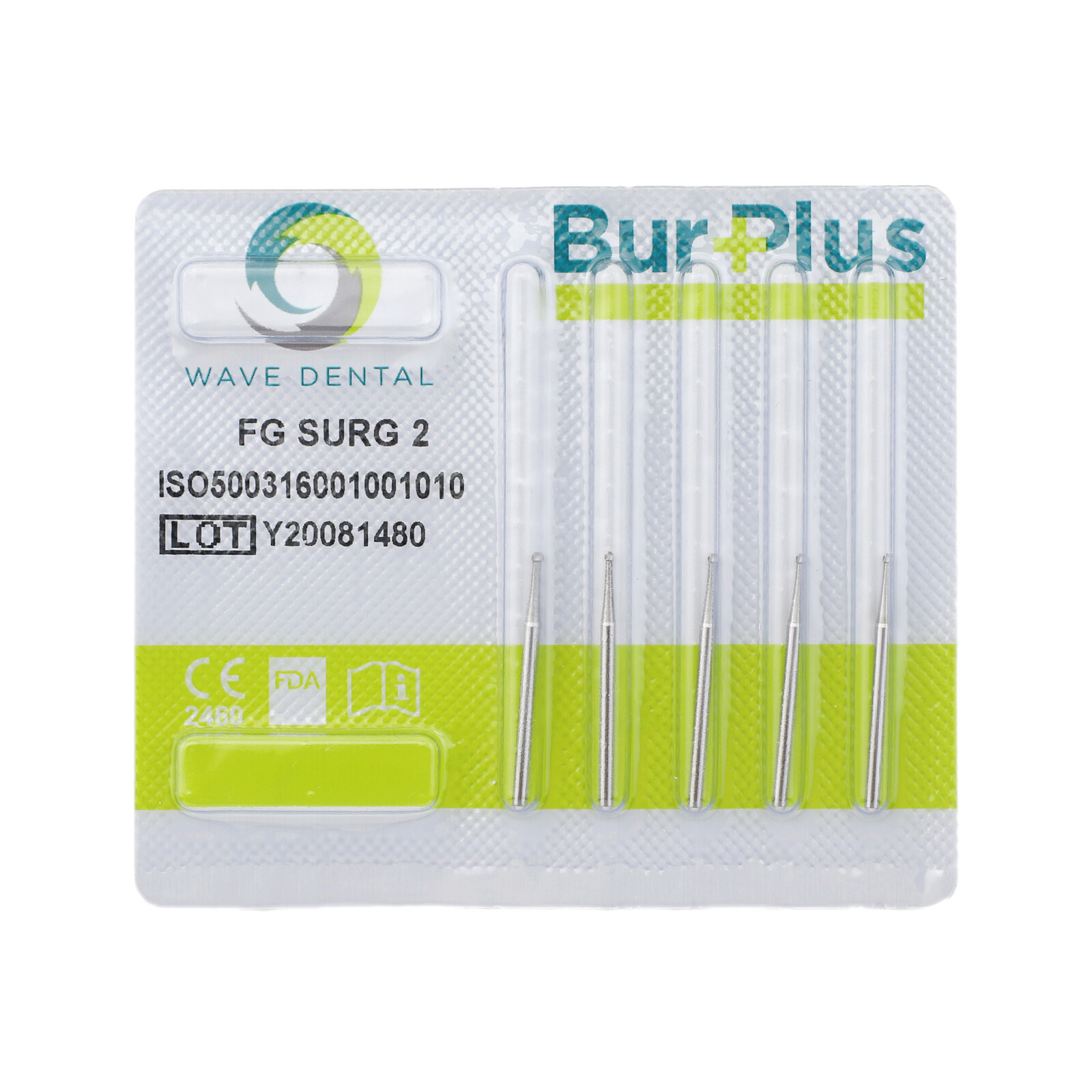 WAVE Dental Surgical Carbide Burs FG Round Bur Length 25mm #2 4 6 8 High Speed