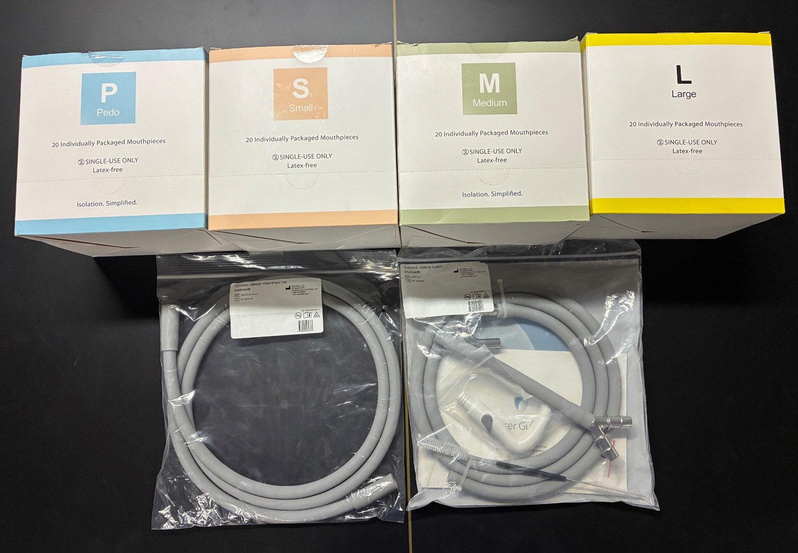 DryShield Single Use Starter Kit 80 Total P-S-M-L Dental Isolation Mouthpieces