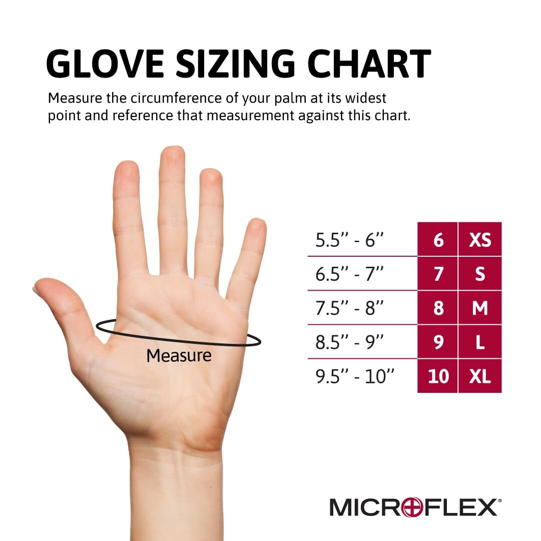Ansell Microflex Diamond Grip Latex Gloves Small Durable Extra Protection