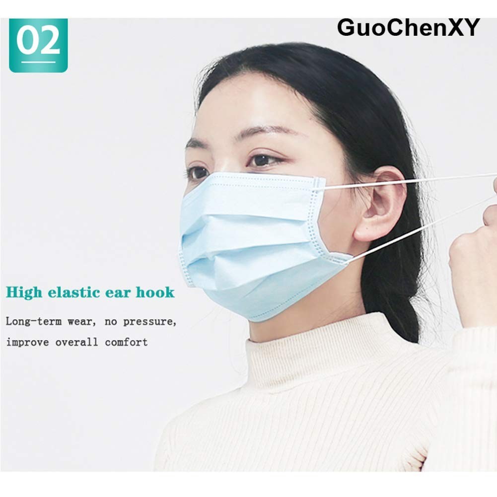 50Pcs 3-Ply Disposable Face Masks with 95% Filtration – Comfortable & Secure