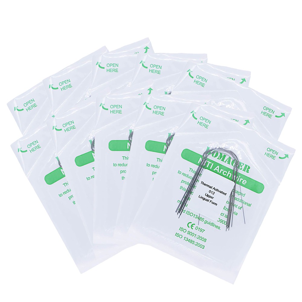 50×Dental Orthodontic Lingual Heat Thermal Activated Round Arch Wires 012 Upper