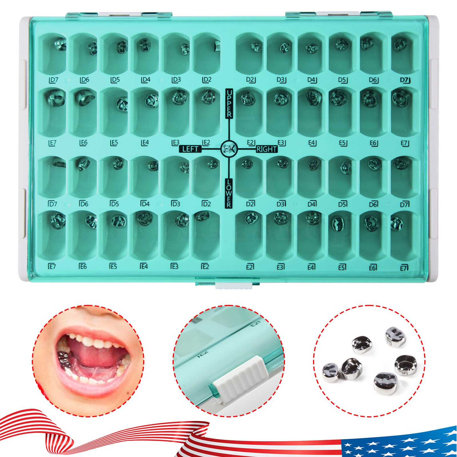 Dental Stainless Steel Primary Pediatric Pedo Molar Crowns Baby Kids Teeth Crown