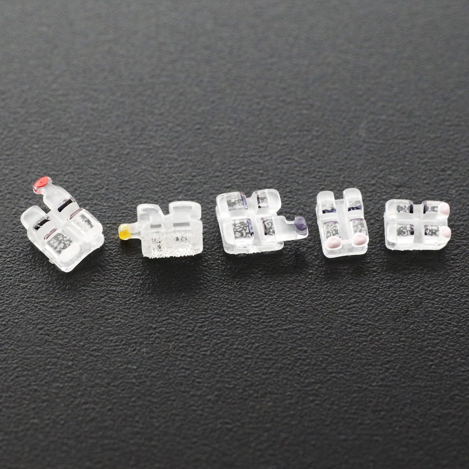 20PCS Dental Orthodontic Sapphire Crystal Bracket Aesthetic Roth 022 3 4 5 Hooks