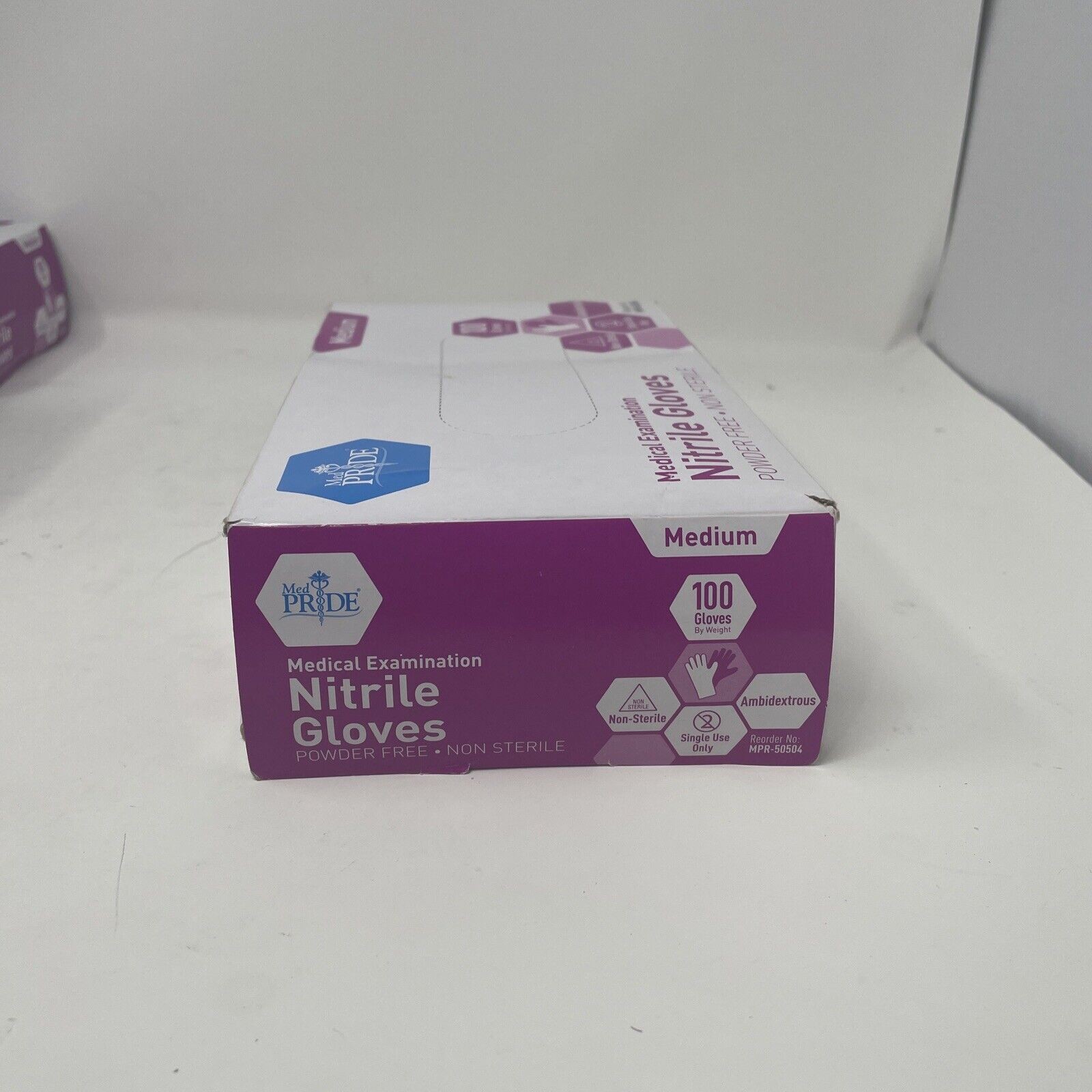 Medpride Medical Examination Nitrile Gloves-Medium-Box of 100 Gloves, Blue