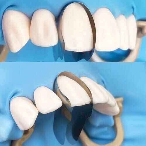 Dental Contoured Anterior Matrix Stainless Steel Twin Matrices/Resin Blue Strip