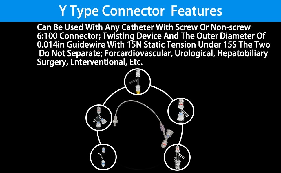 50PCS Luer Y-Type Connection, Medical Luer Lock and Catheter Systems Y-Connector