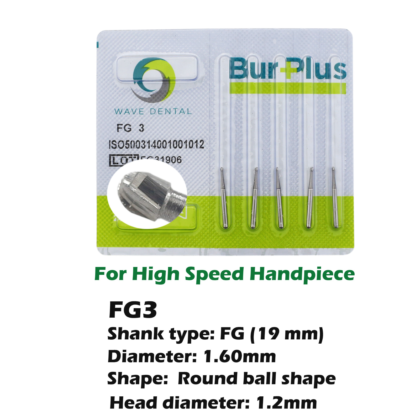 Wave Dental Surgical Burs Round Carbide FG SURG 1 2 4 6 Long 25mm High Speed Bur