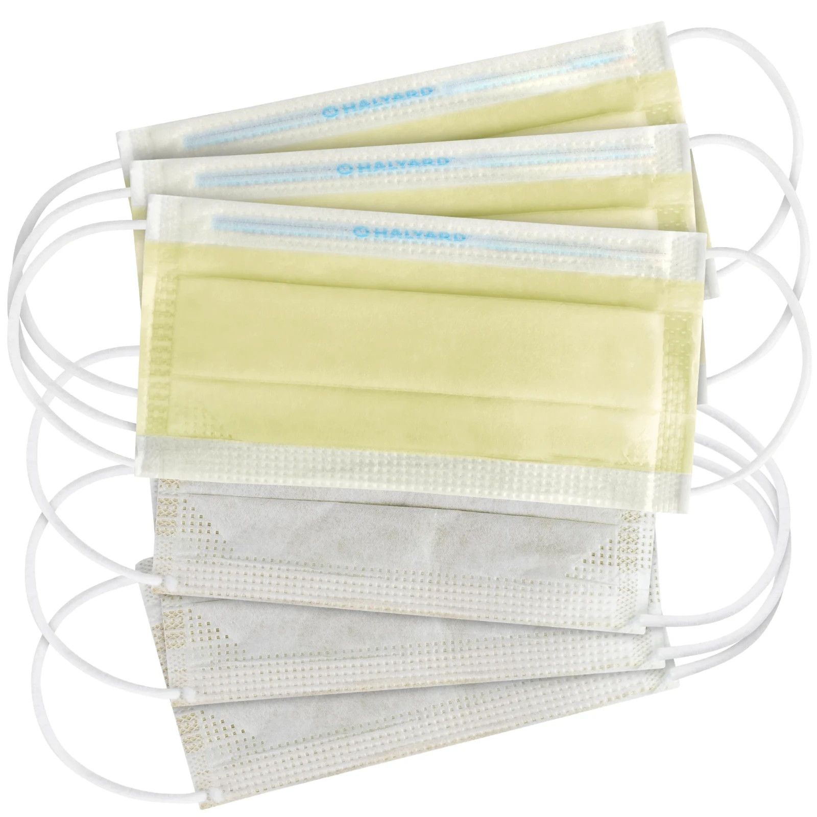 *50-Pieces* Halyard Procedure Face Mask With So Soft Earloop Yellow 47117