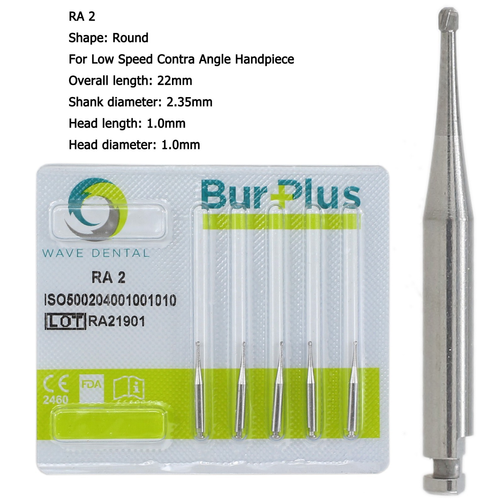 Wave Dental Carbide Burs Latch Round RA 2 4 5 6 8 702 For Low Speed Contra Angle