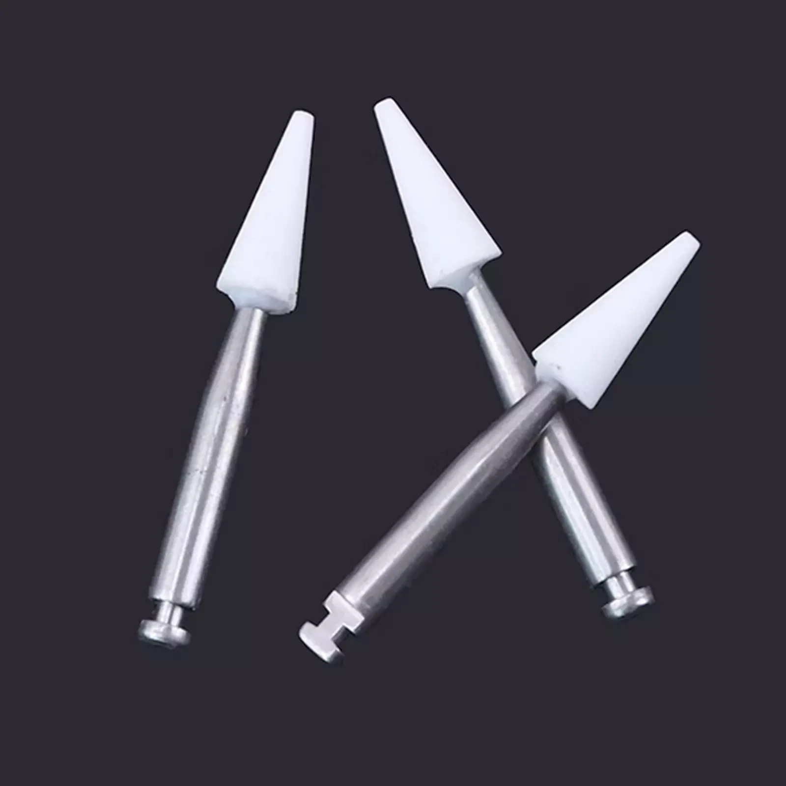 Dental White Stone Polishing Burs Flame/Cone/Round Mounted FG Abrasion Point
