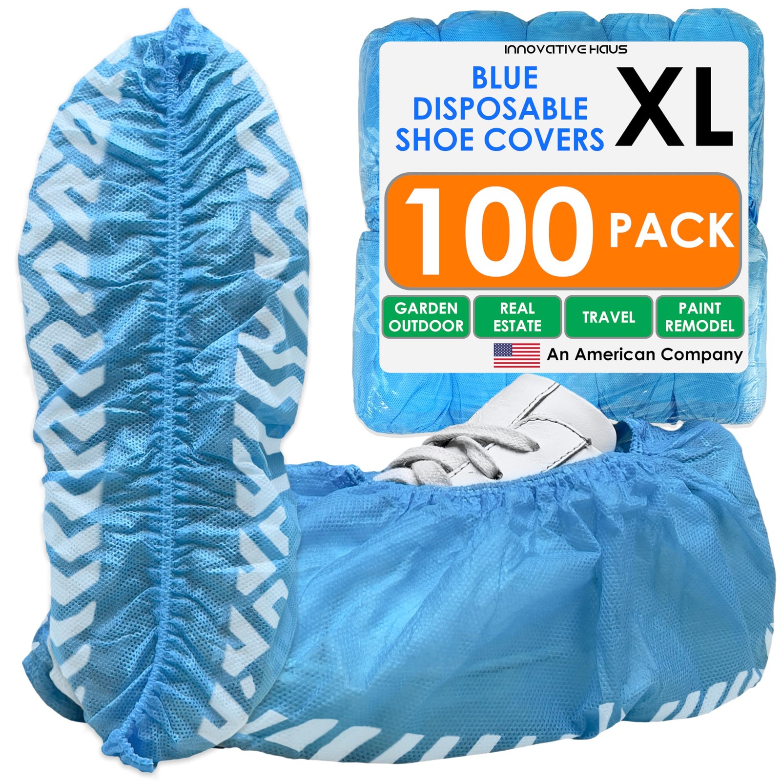 Innovative Haus Blue Indoor Disposable Shoe Extra Large (100 Pack),