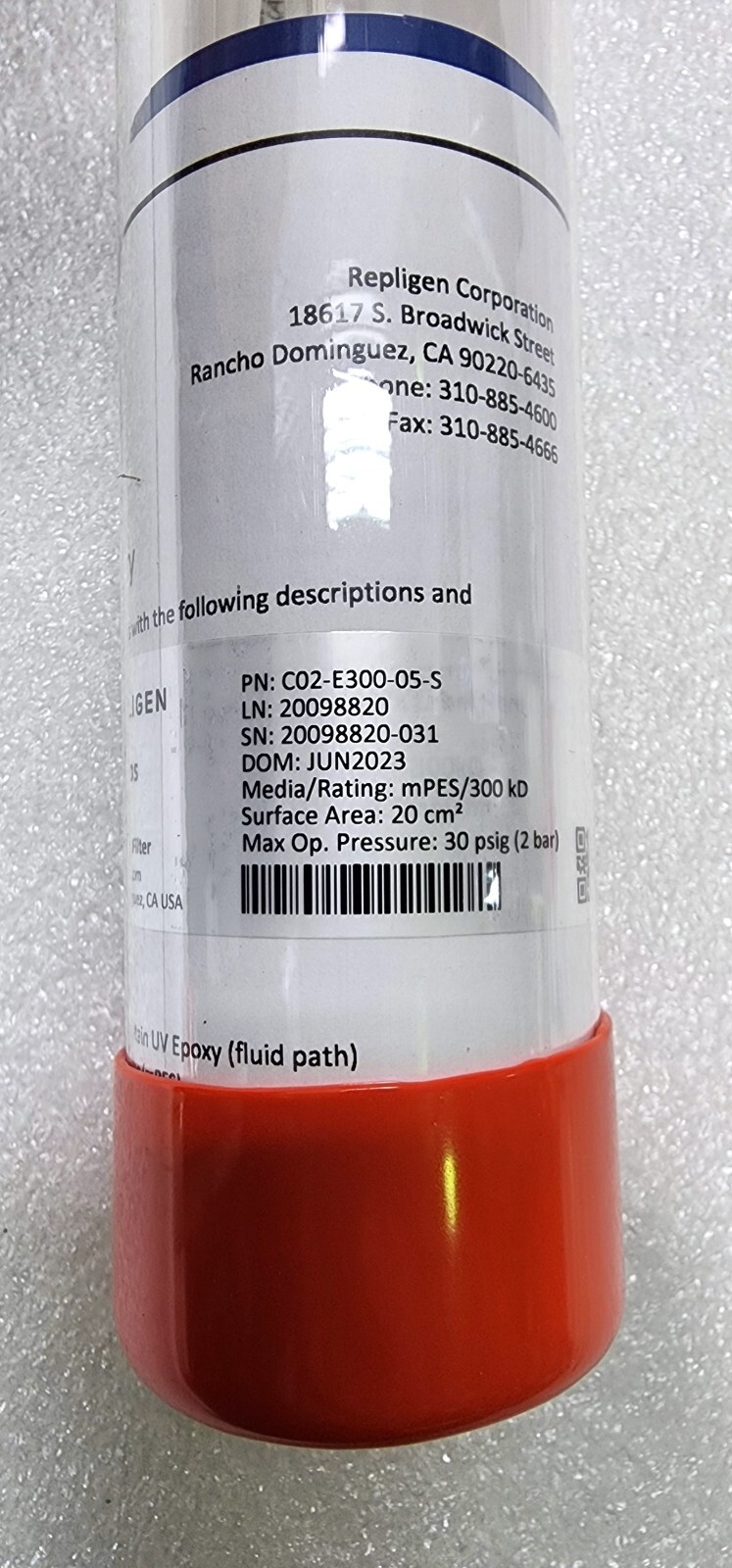Repligen C02-E300-05-S, MICROKROS 20CM 300K MPES 0.5MM MLL X FLL 1/PK STERILE