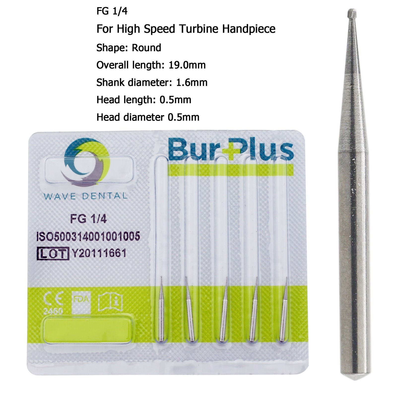 WAVE Dental Round Surgical Burs Carbide Bur High Speed Long FG / FG SURG 2 4 6 8
