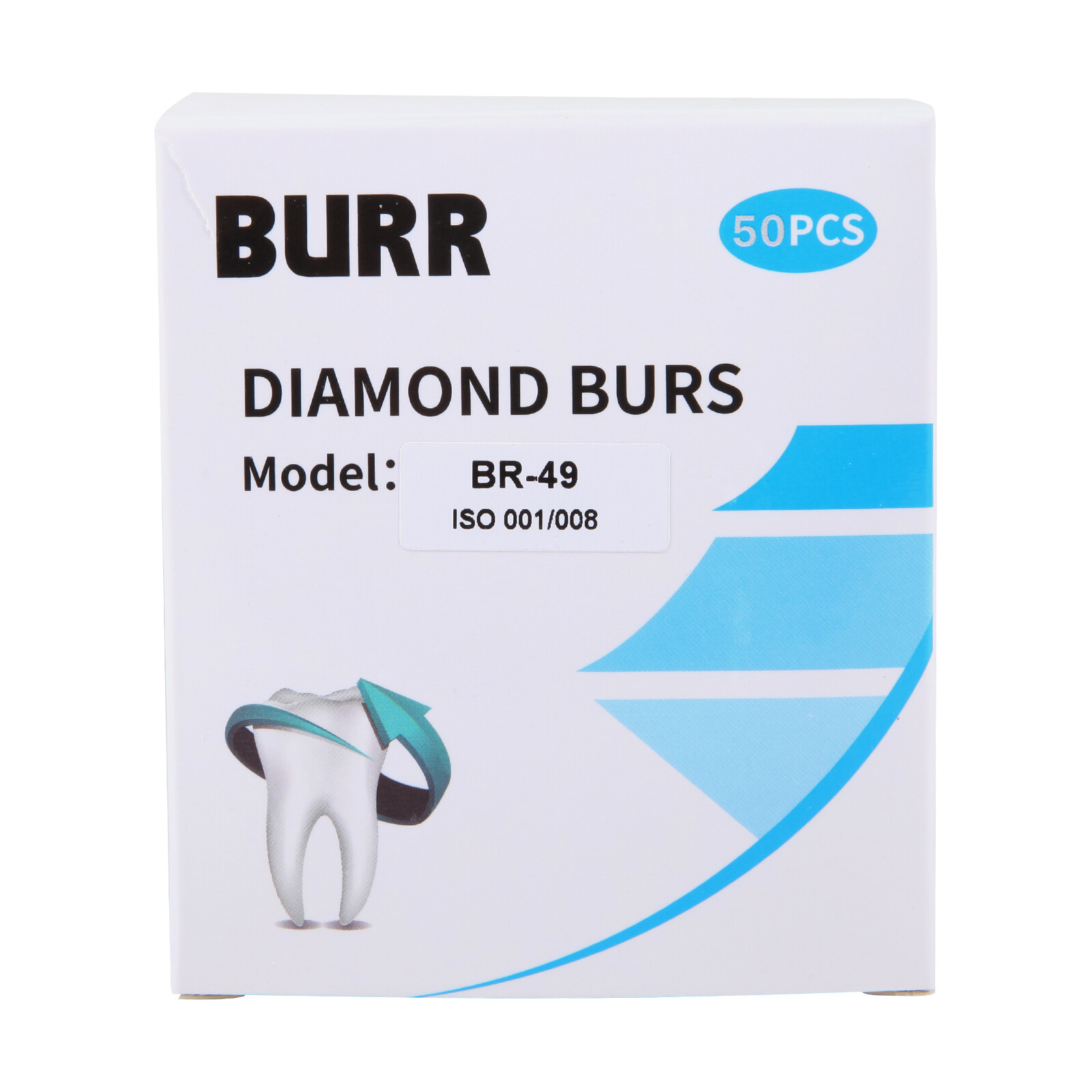 100pcs Dental Diamond Burs Ball Round BR-49 For High Speed Handpiece 5 pcs/pack