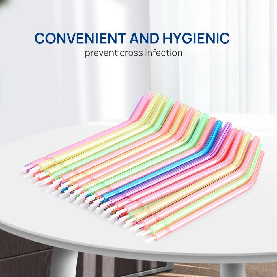 Dental Colorful Disposable 3-Way Air Water Syringe Triple Spray Nozzles Tips