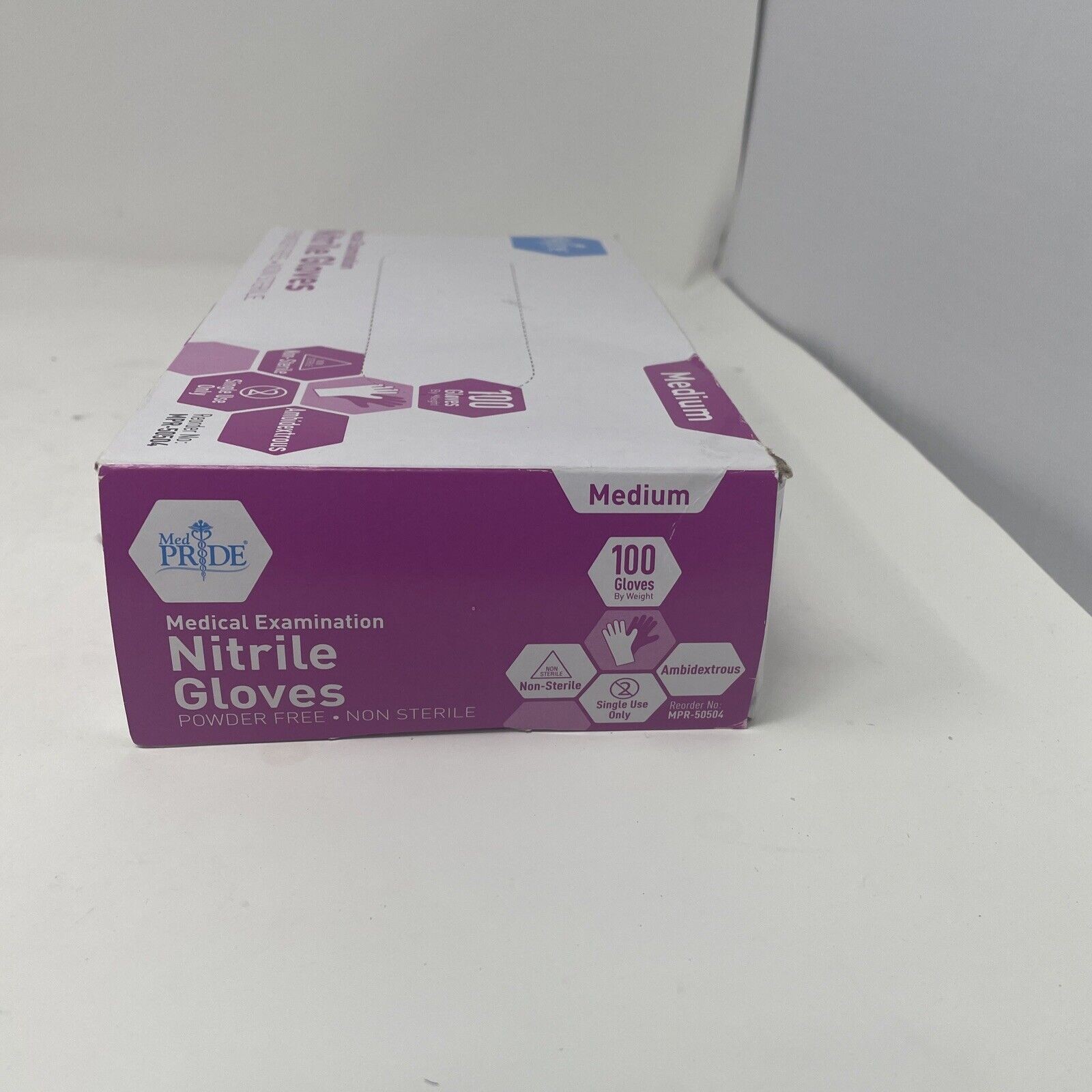 Medpride Medical Examination Nitrile Gloves-Medium-Box of 100 Gloves, Blue