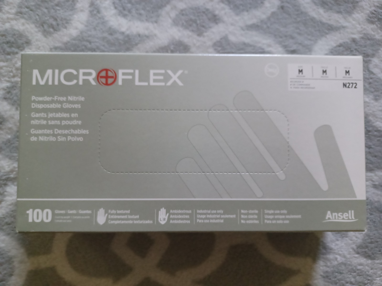 Microflex N272: Box of 100 Medium Cobalt General Purpose/Powder Free Nitrile