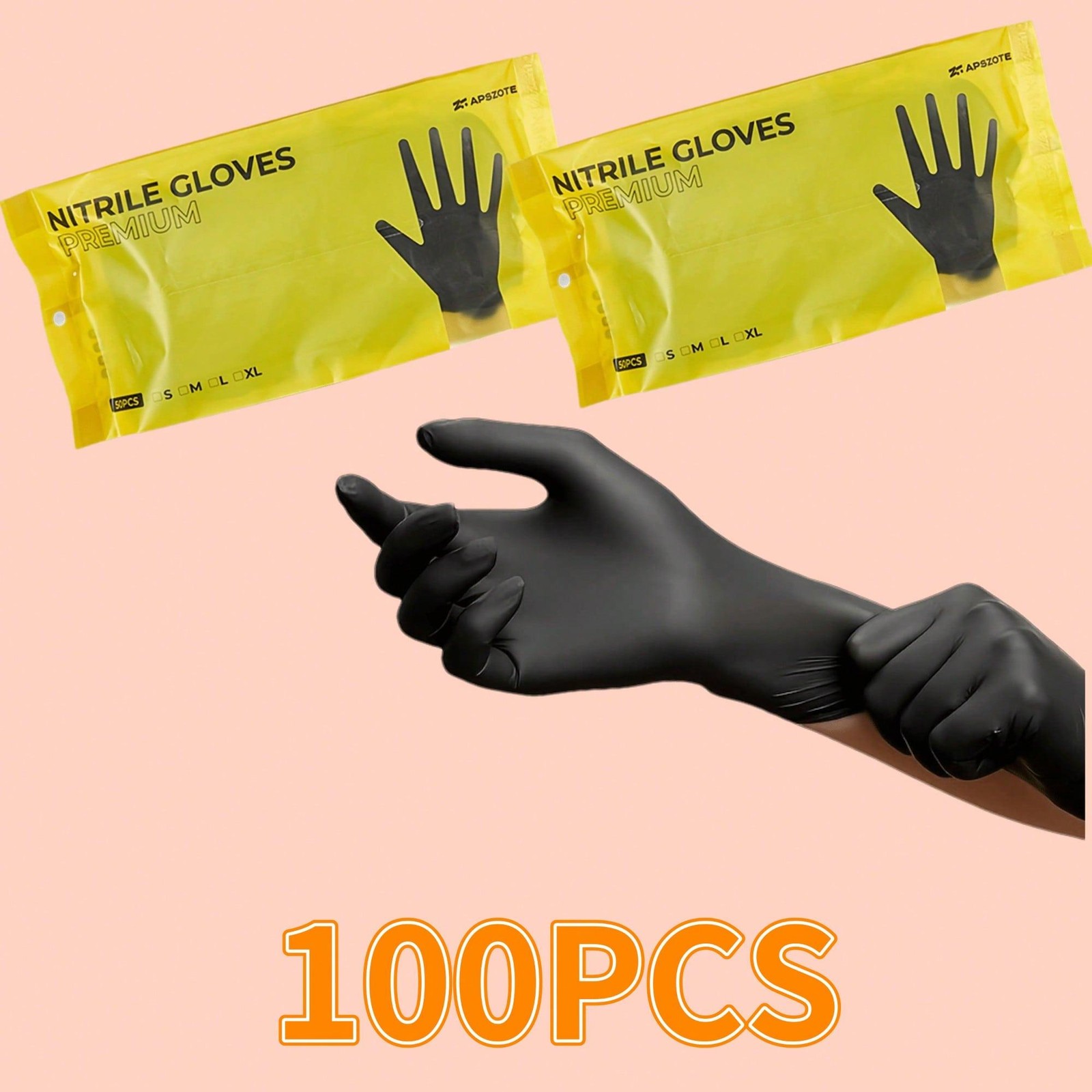 Black Disposable Nitrile Gloves 50 100 200pcs Waterproof Durable Protective