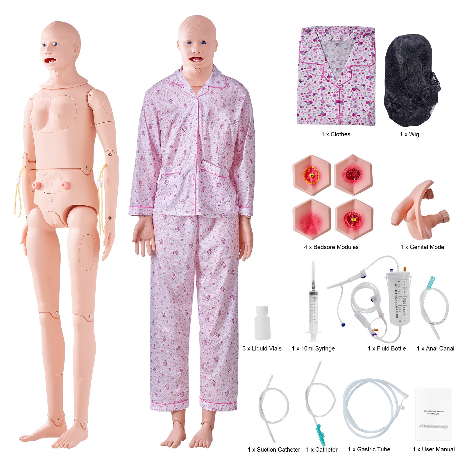Uimoso Male/Female Manikin Model Anatomical Nursing Training Patient Care Teach