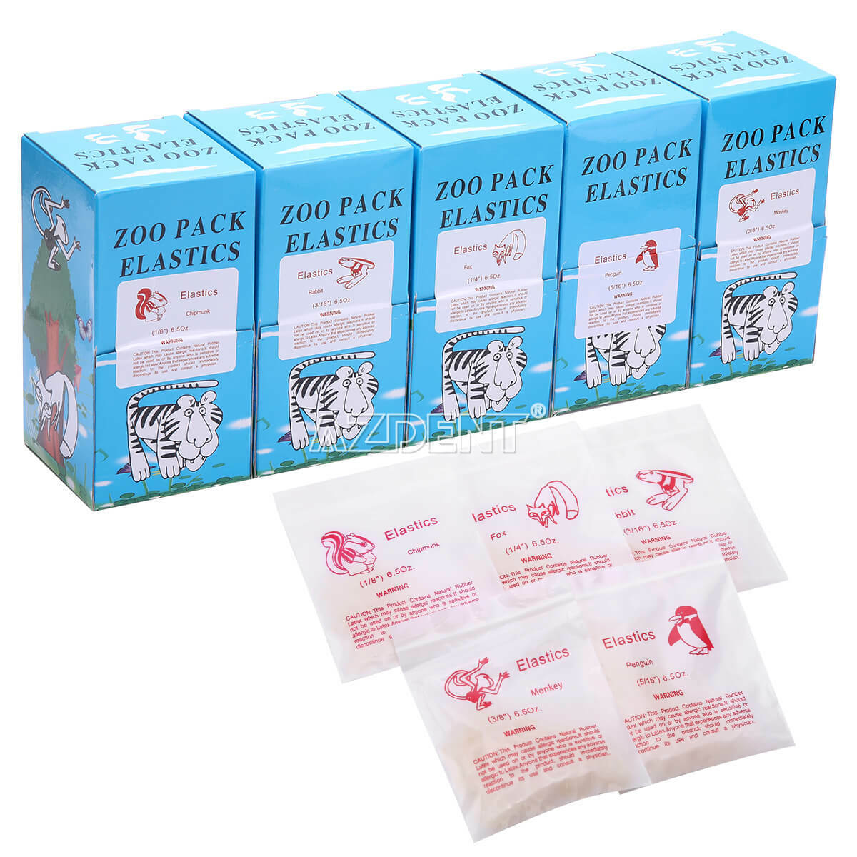 AZDENT 5000Pcs Dental Orthodontic Elastics Braces Rubber Bands 3.5/5.0/6.5OZ