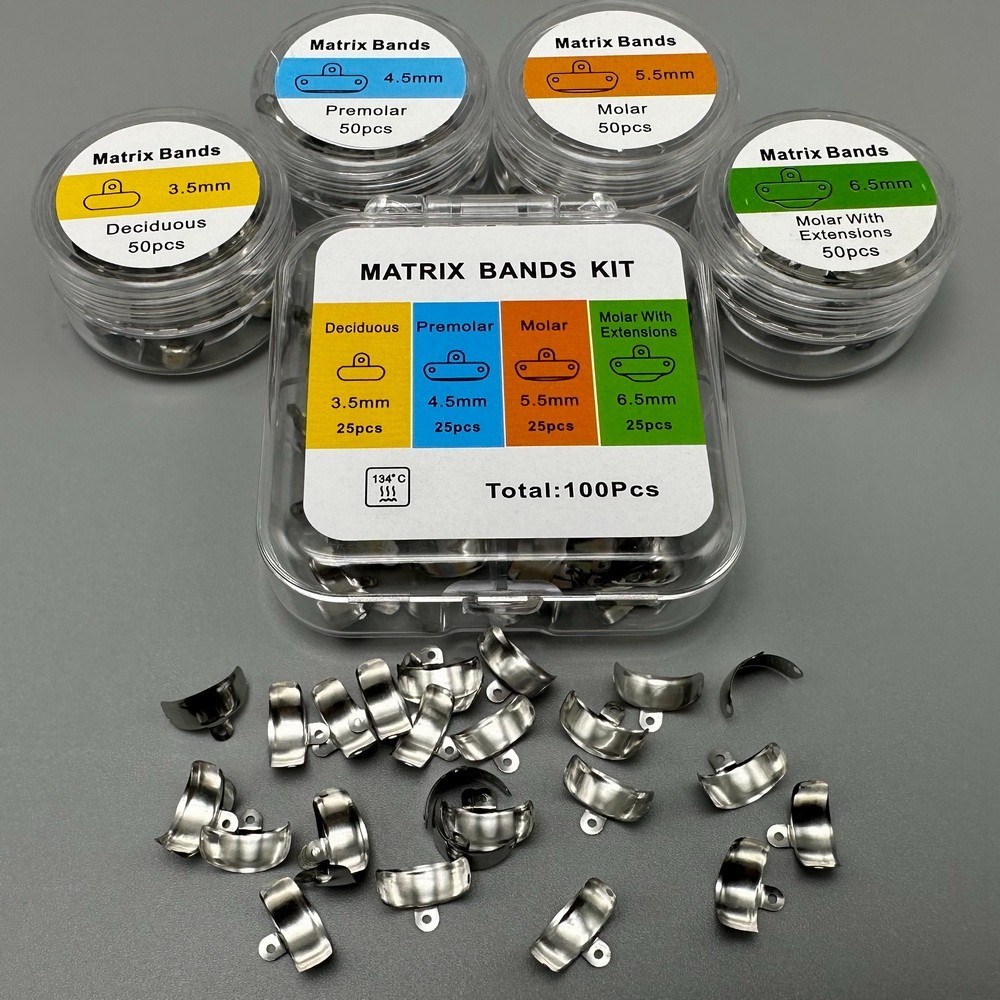 Dental Matrix Bands Ring Sectional Matrice M4 Matrix 50pcs Matrices Bands Plier