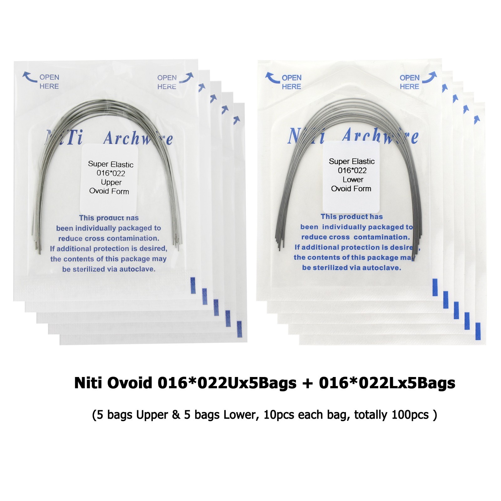 Orthodontic Arch Wire Niti Stainless Steel Round Rectangular Ovoid Natural Form