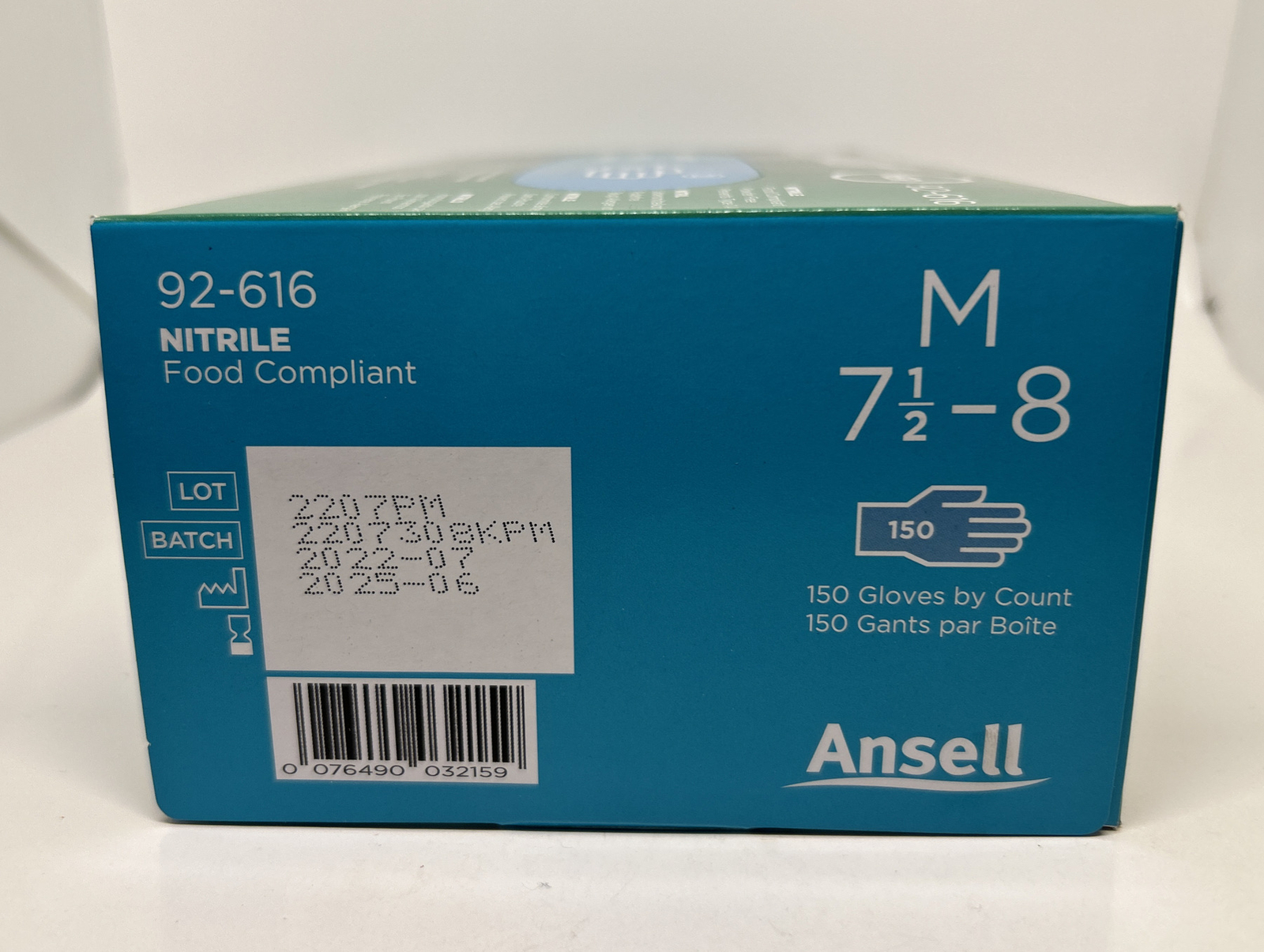 Ansell Blue Touch N Tuff 3mil Nitrile Ambidextrous Exam Chem Glove Medium 92-616