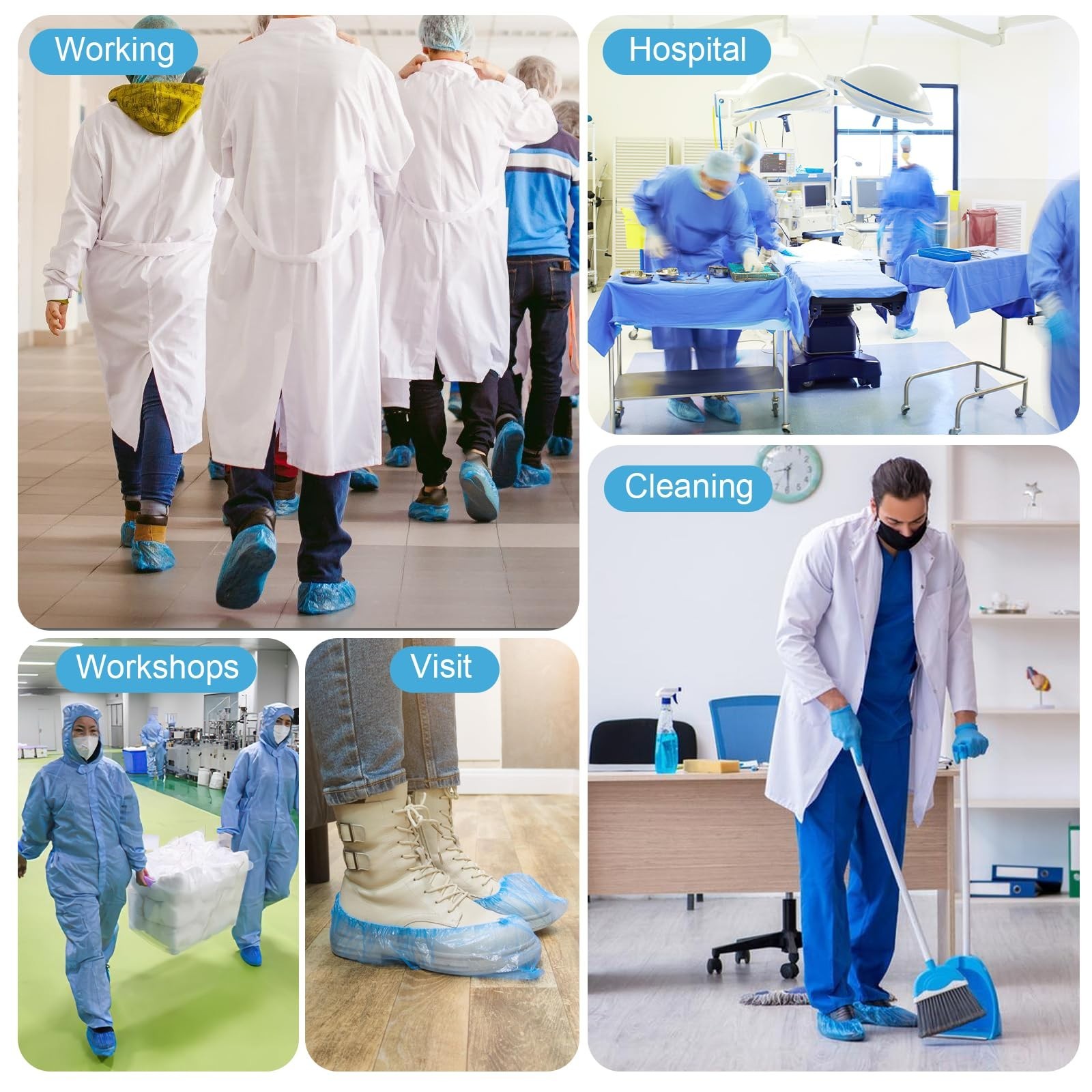 1000 Disposable Shoe Covers – Non-Slip, Waterproof, Indoor/Outdoor Use, 500 Pair