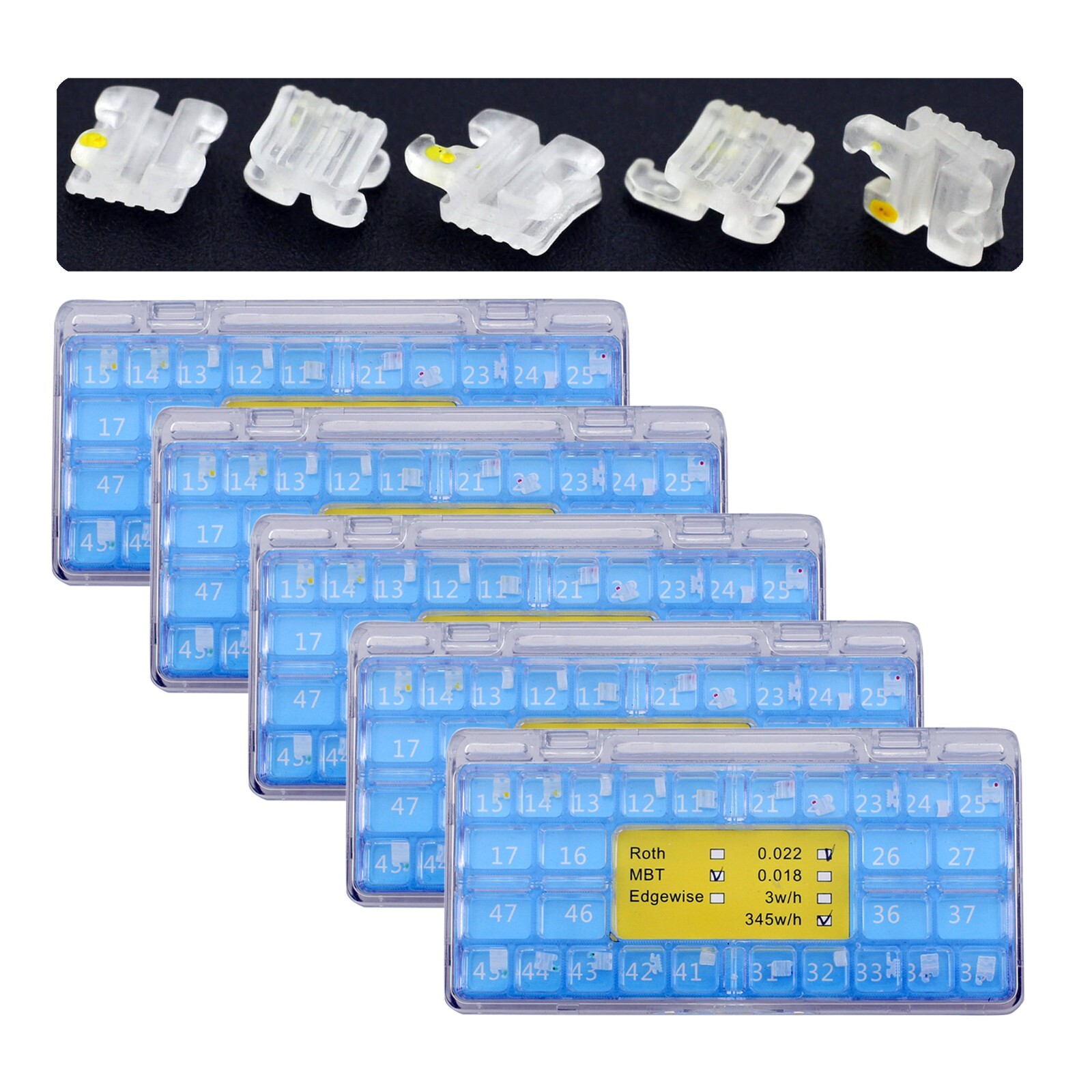 Dental Orthodontic Bracket Ceramic Clear Braces Sapphire Aesthetic Roth MBT 022