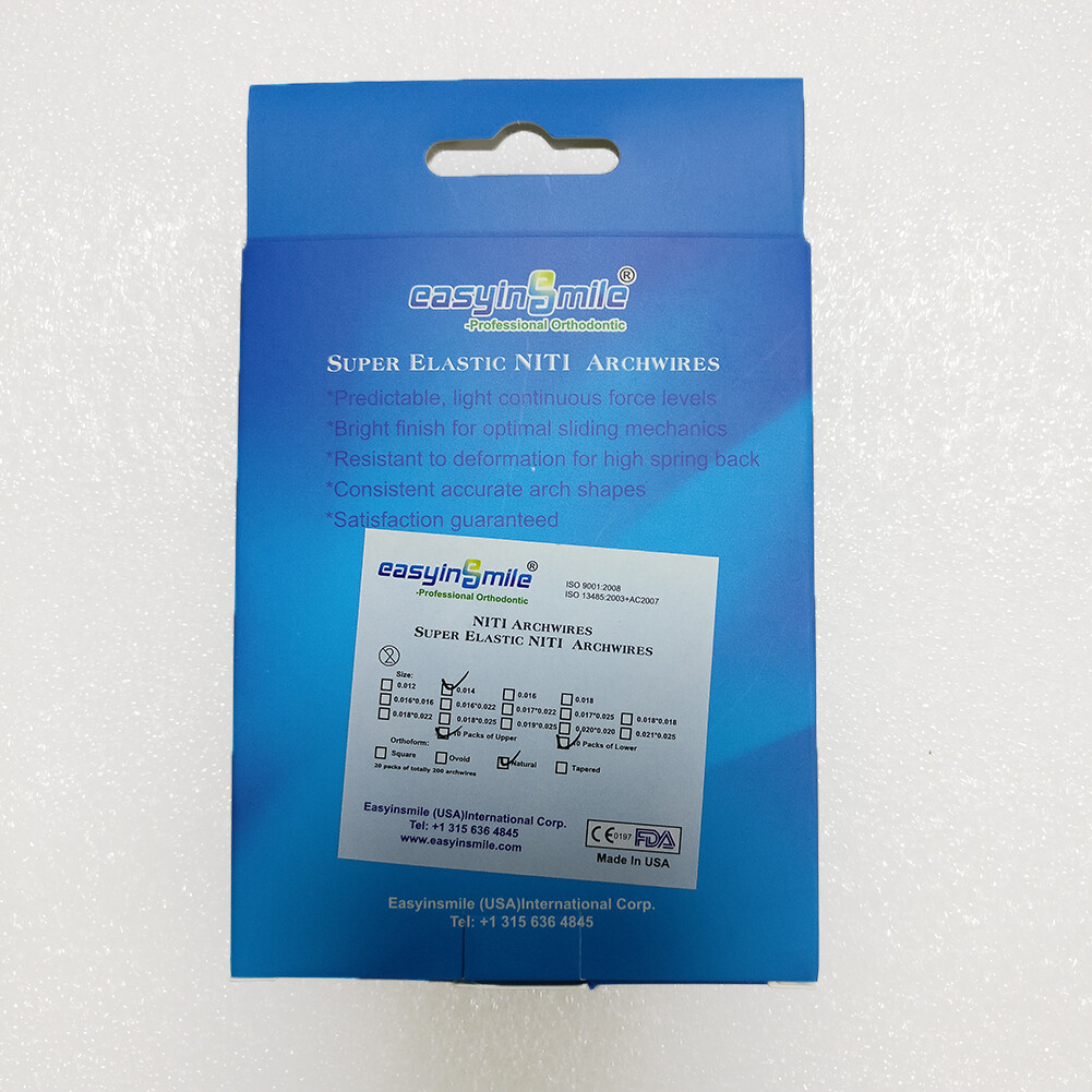 Super Elastic Niti Round Arch Wires Dental Ortho U/L Archwire Orthodontic Braces