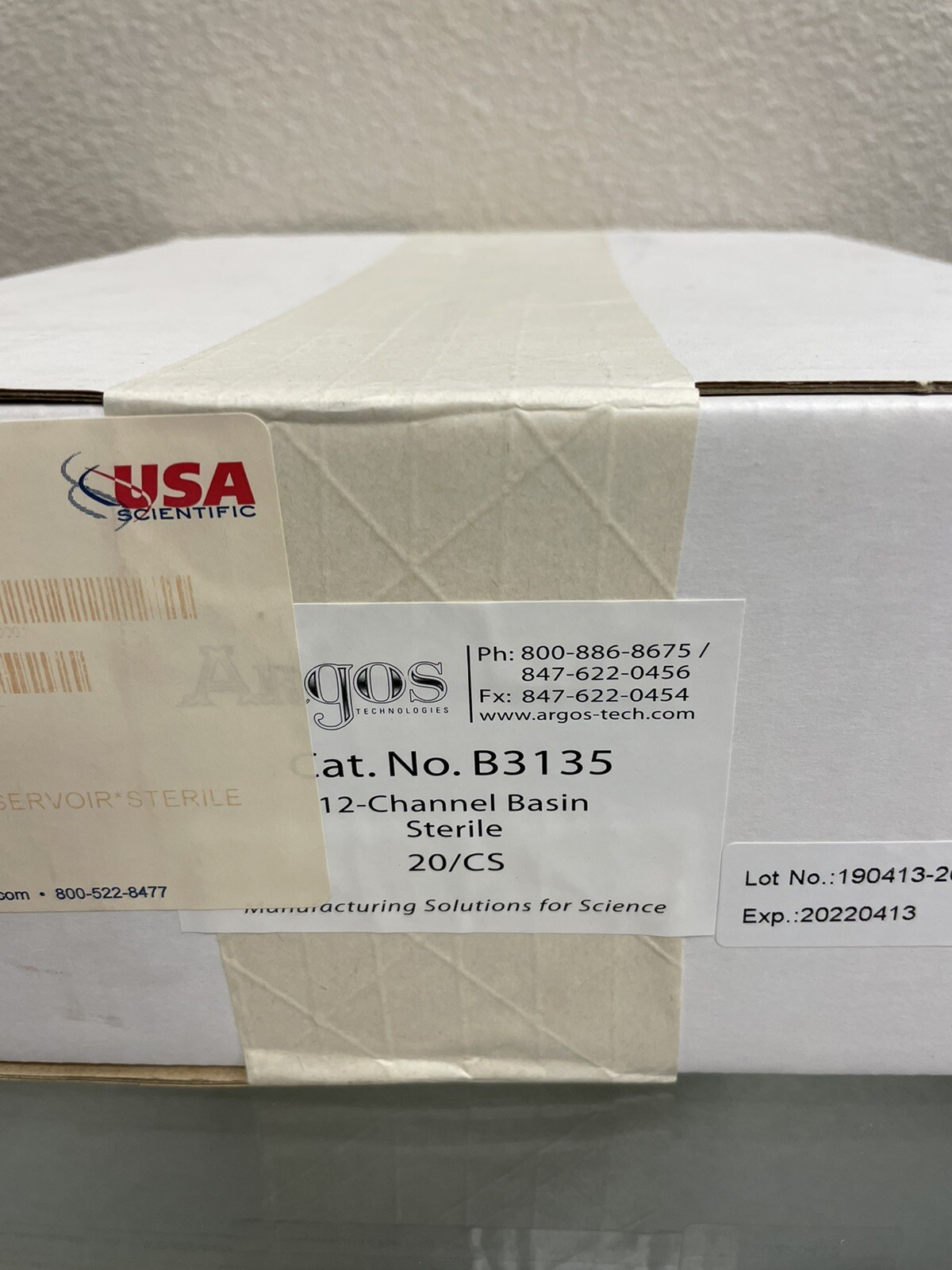 Argos Technology 12-Channel Pipette Basin, Qty- 20/CS