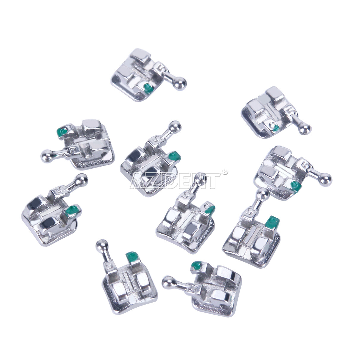 50Sets/pack AZDENT Dental Orthodontic Brackets Mini MBT Roth 018/022 Hooks 345