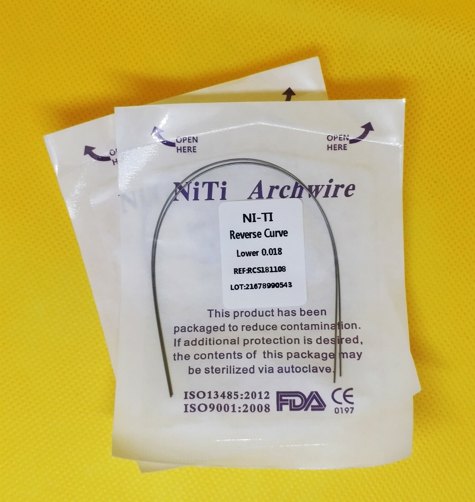 50Packs Dental Reverse Curve Orthodontic Arch Wire Niti Super Elastic Round