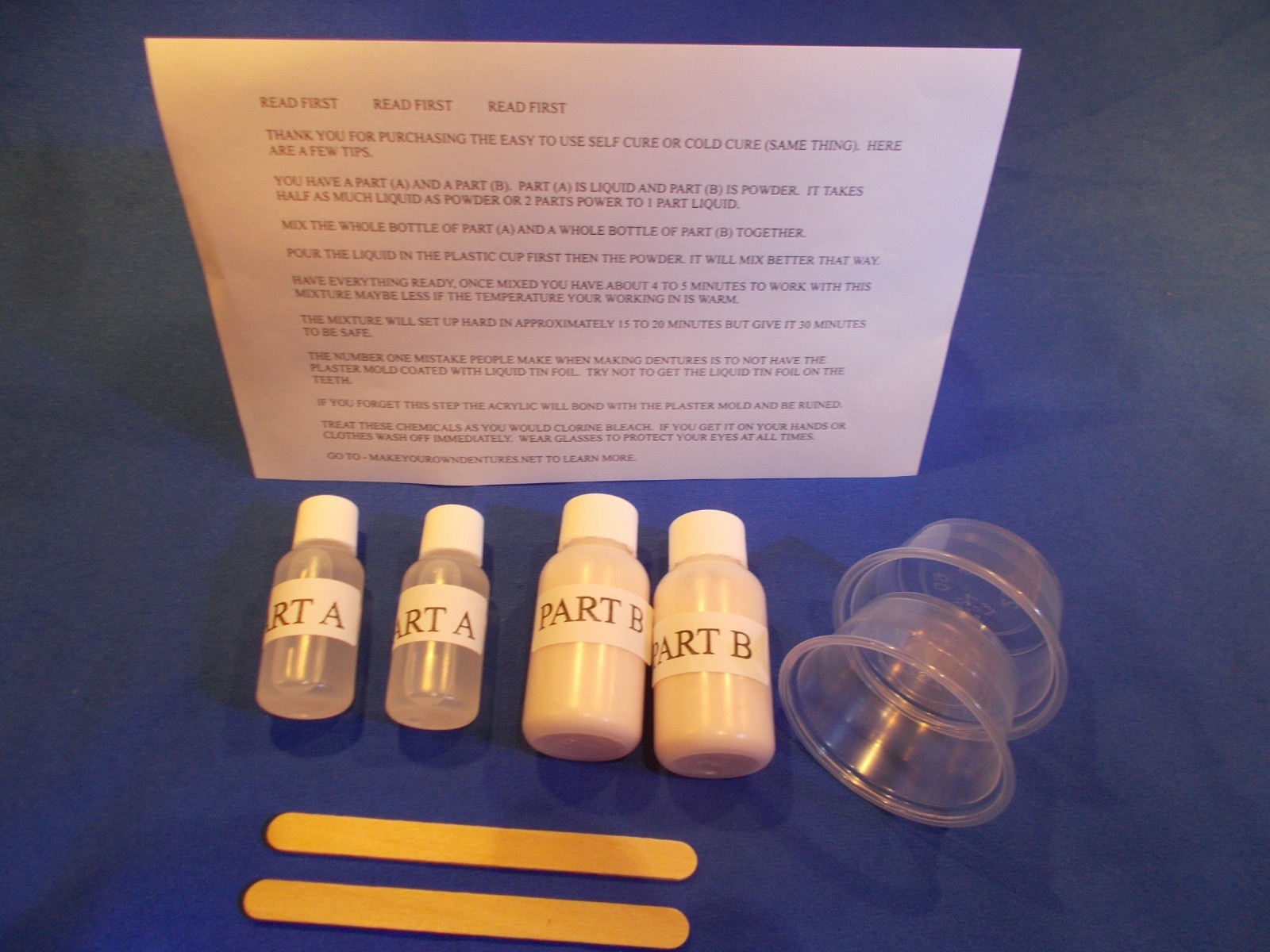 EZ HOME DENTURE SELF CURE ACRYLIC EASY TO USE FOR 1 FULL SET OF DENTURES DIY