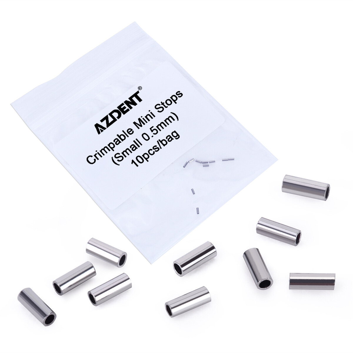 Dental Orthodontic Crimpable Hooks Mini Stops 0.5mm/0.8mm AZDENT 10pcs /Bag
