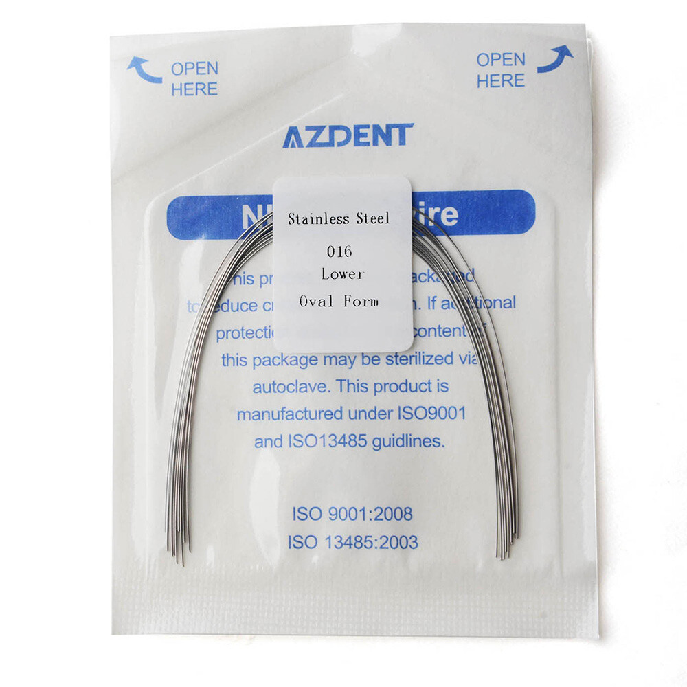 10pcs/Pack Dental Orthodontic Stainless Steel Oval Form Round Arch Wires AZDENT
