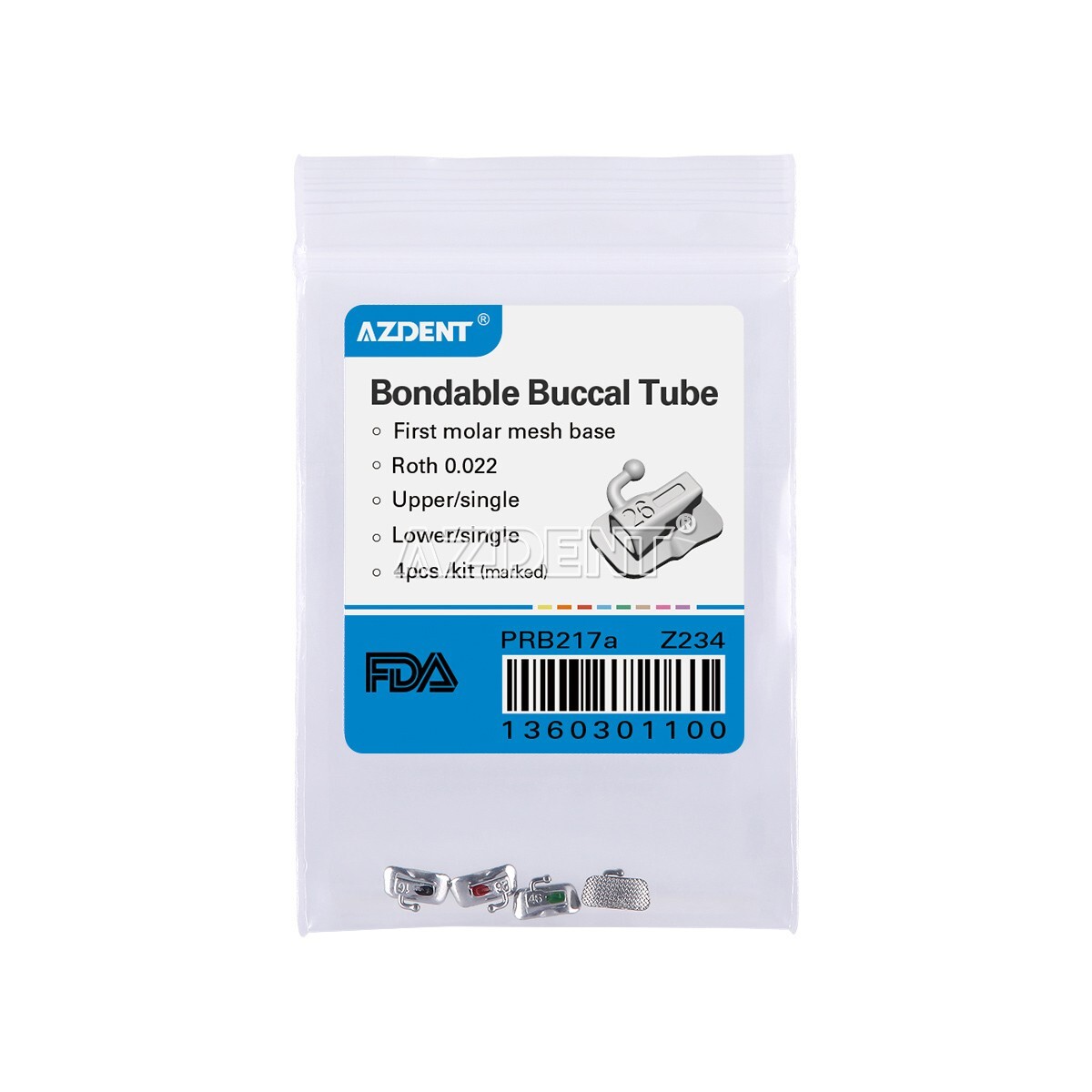 AZDENT Dental Ortho Buccal Tubes 1st/2nd Molar Tube Roth/MBT/ Edgewise 022/018
