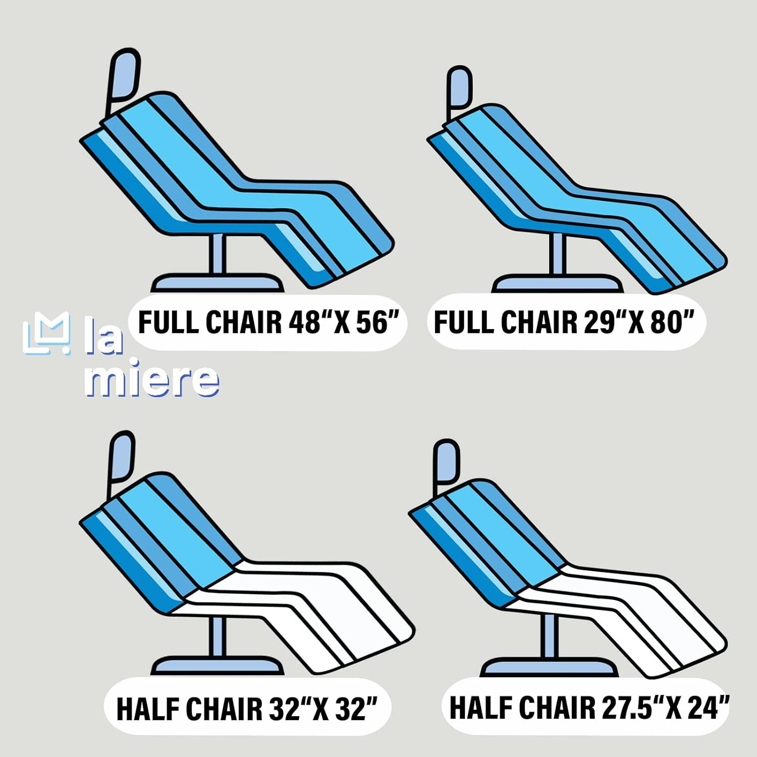 225Pcs, 27.5” X 24″ Dental Half Chair Medium Covers, Disposablechair Sleeve, Cov