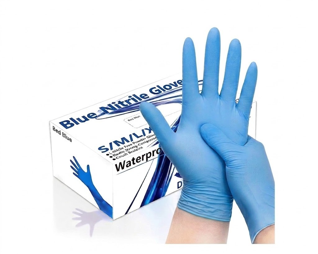 100PCS Disposable Nitrile Gloves – Latex Free, Powder Free, Exam/Work Gloves