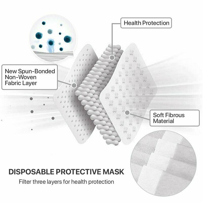 KN95 Mascaras Desechables Para La Cara Contra Bacterias Mascarillas 10 Pcs White