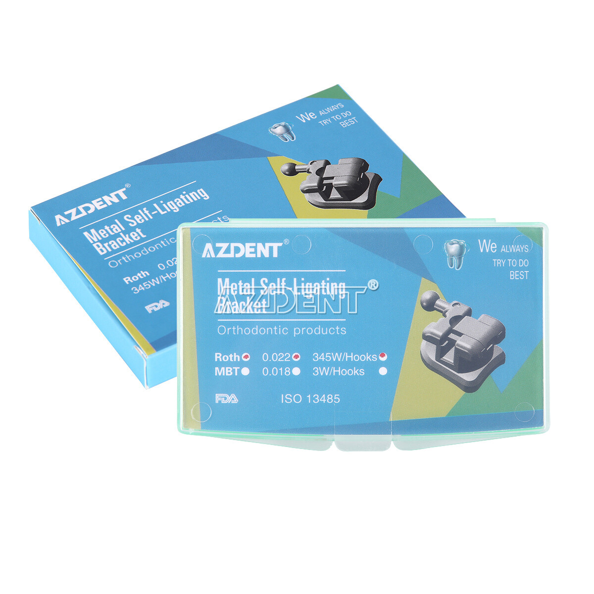AZDENT Dental Orthodontic Self-Ligating Brackets Braces Mini MBT/ Roth 022