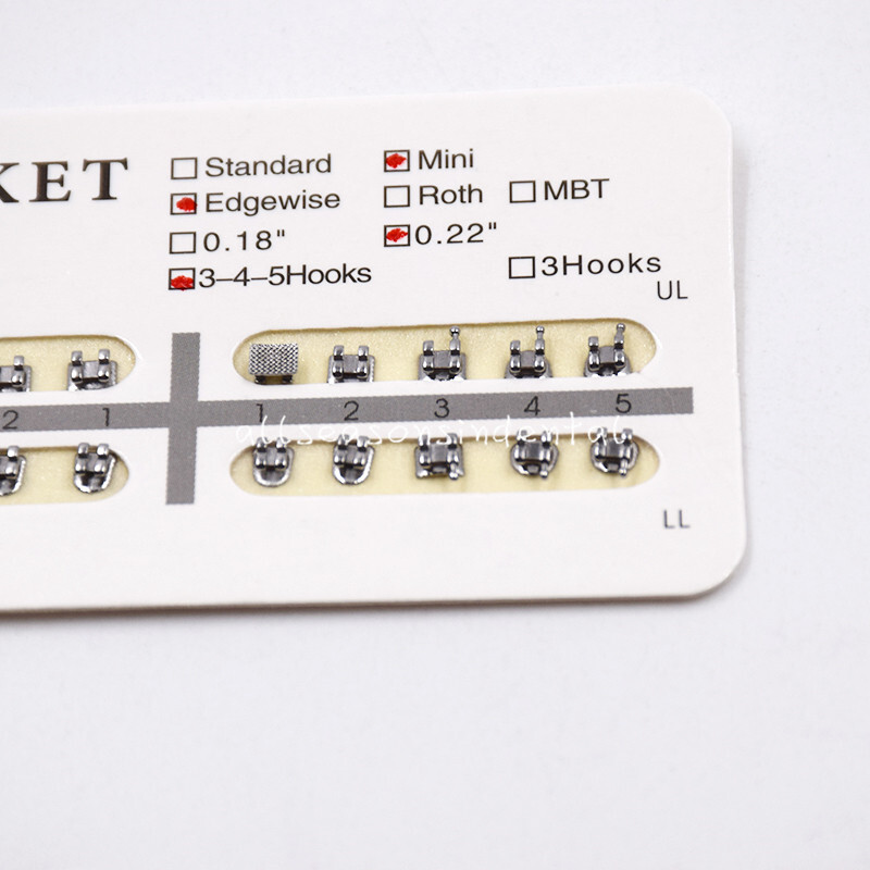 1 Bag Dental Orthodontic Metal Brackets Braces Mini Slot.018/022 No/3 /345 Hooks