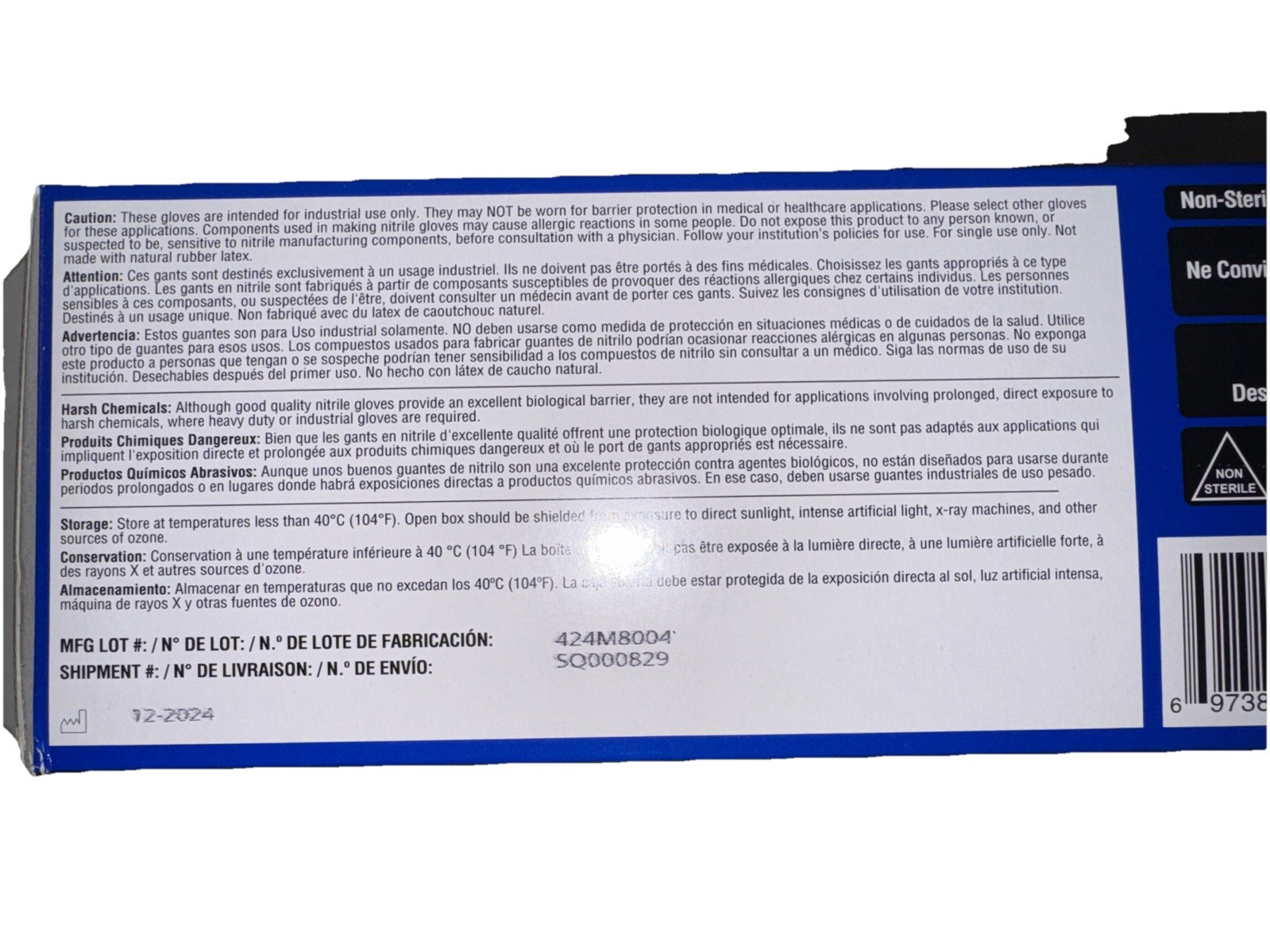 Ammex GWRBN49100 Gloveworks Blue Nitrile Powder Free Industrial Gloves, 6 Mil
